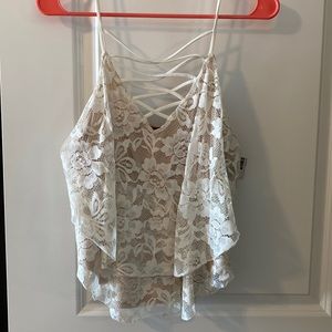 Express lace/floral tank top
